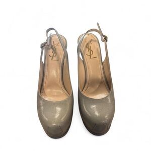 Yves Saint Laurent Women's Gray Slingback Heels